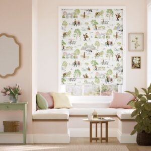 101 Dalmatians Soft Green Rose Roman Blind