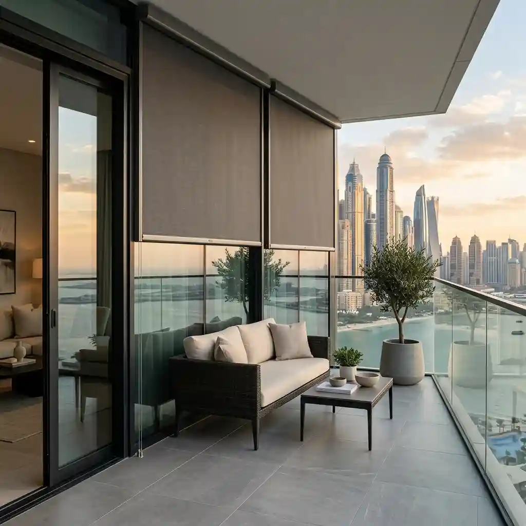 Modern Balcony Roller Blinds Dubai | Luxury Outdoor Window Shades - Image 3