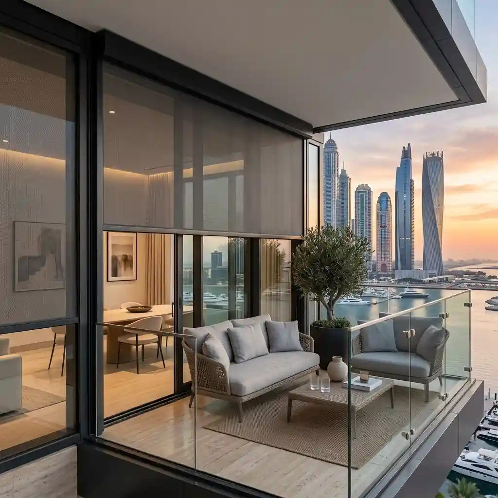 Modern Balcony Roller Blinds Dubai | Luxury Outdoor Window Shades - Image 2
