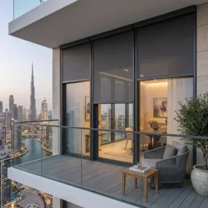 Modern Balcony Roller Blinds Dubai | Luxury Outdoor Window Shades