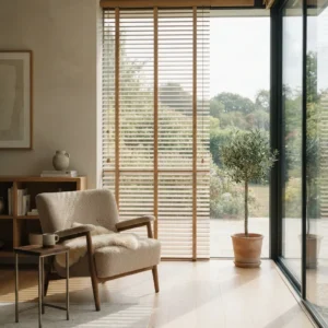 Light Oak Wooden Venetian Blinds Dubai