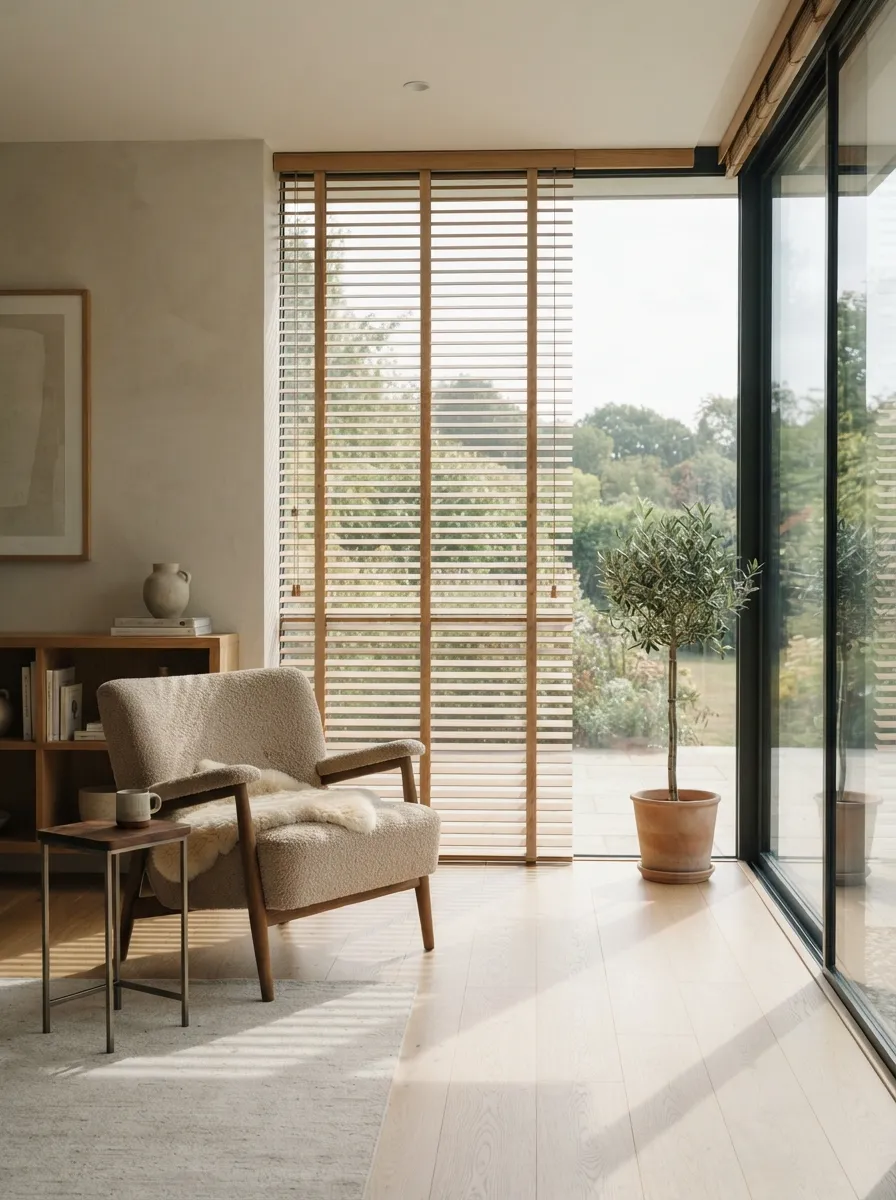 Light Oak Wooden Venetian Blinds Dubai