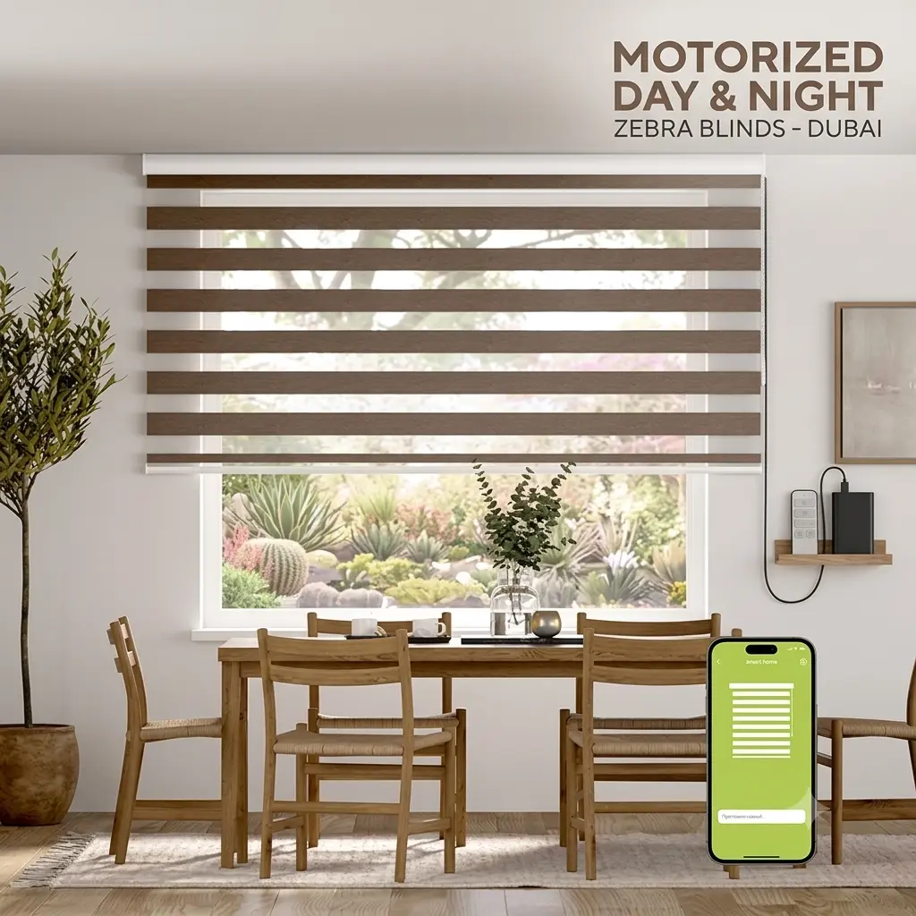 Motorized Day & Night Zebra Blinds Dubai