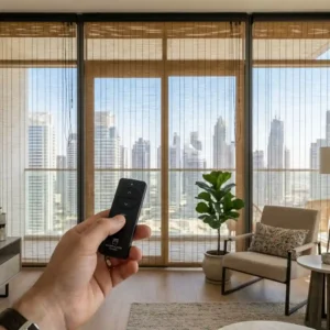 Motorized Bamboo Blinds Dubai | Smart Remote-Controlled Wooden Shades