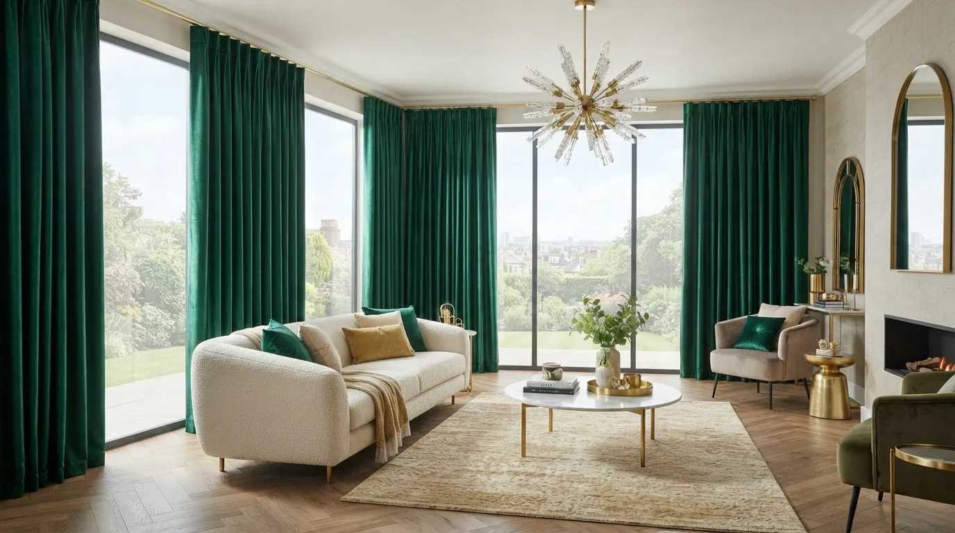 Shiny Velvet Curtains Dubai