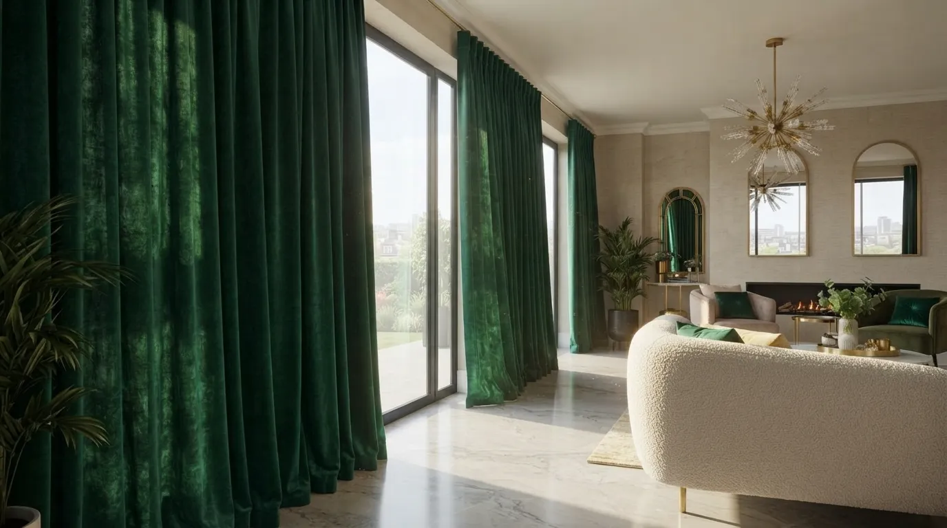 Shiny Velvet Curtains Dubai