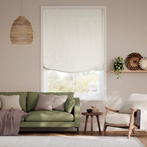 Tiger Stripe Dove Grey Relaxed Roman Blind