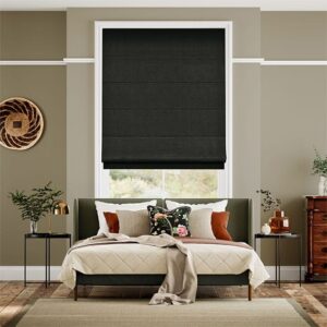 Bijou Linen Noir Roman Blind