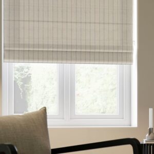 Emily Bond George Stripe, Linen - Roman Blind