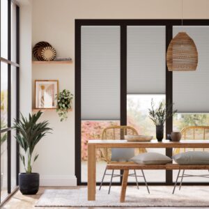 Thermal Insulated BiFold Door Blinds Dubai | ClickFIT DuoShade Lunar Grey Pleated Blind