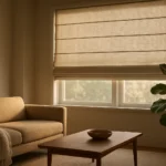 Roman shades in living room