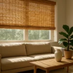Bamboo shades in modern living room