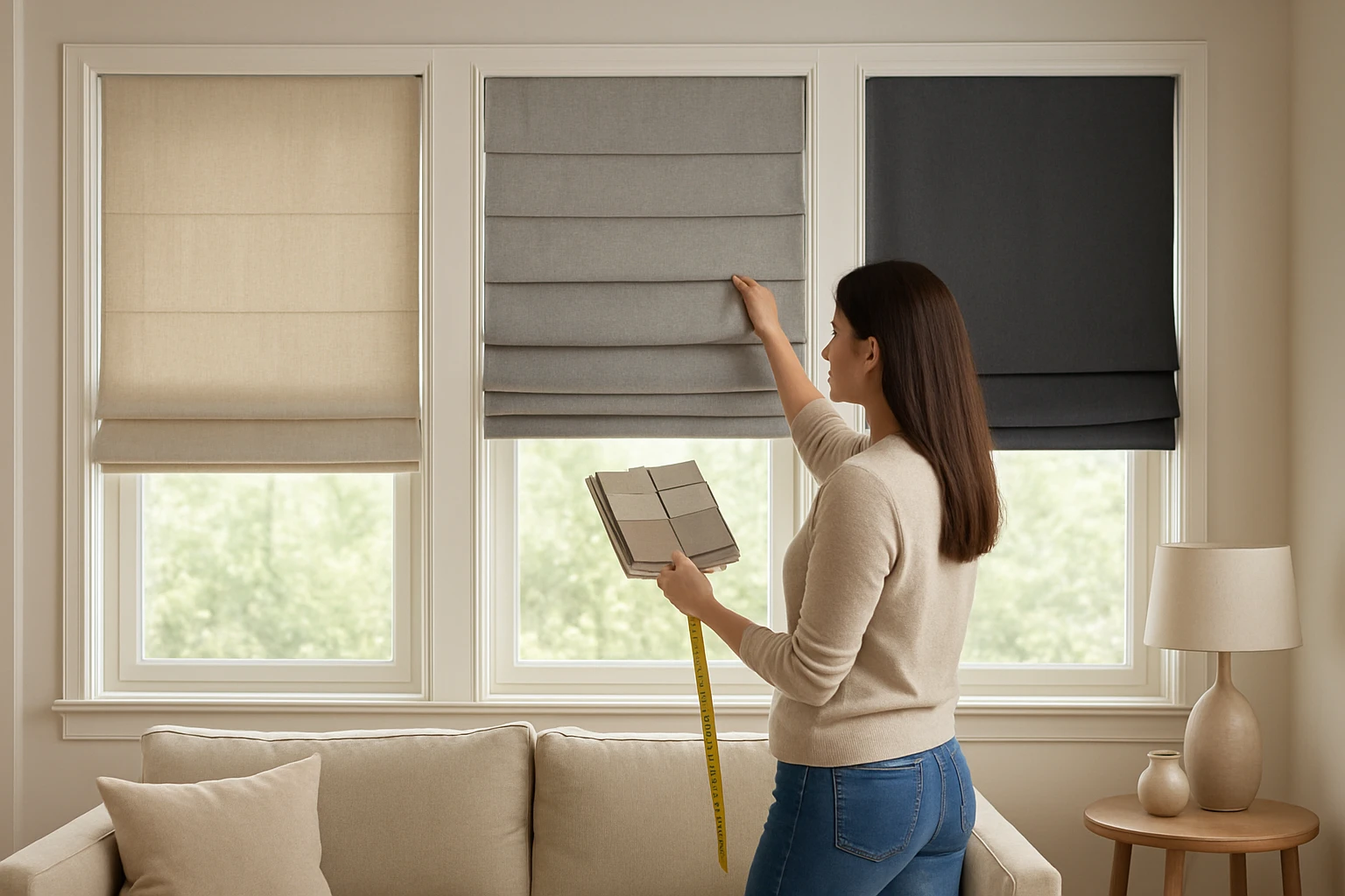 Roman shades fabric style comparison