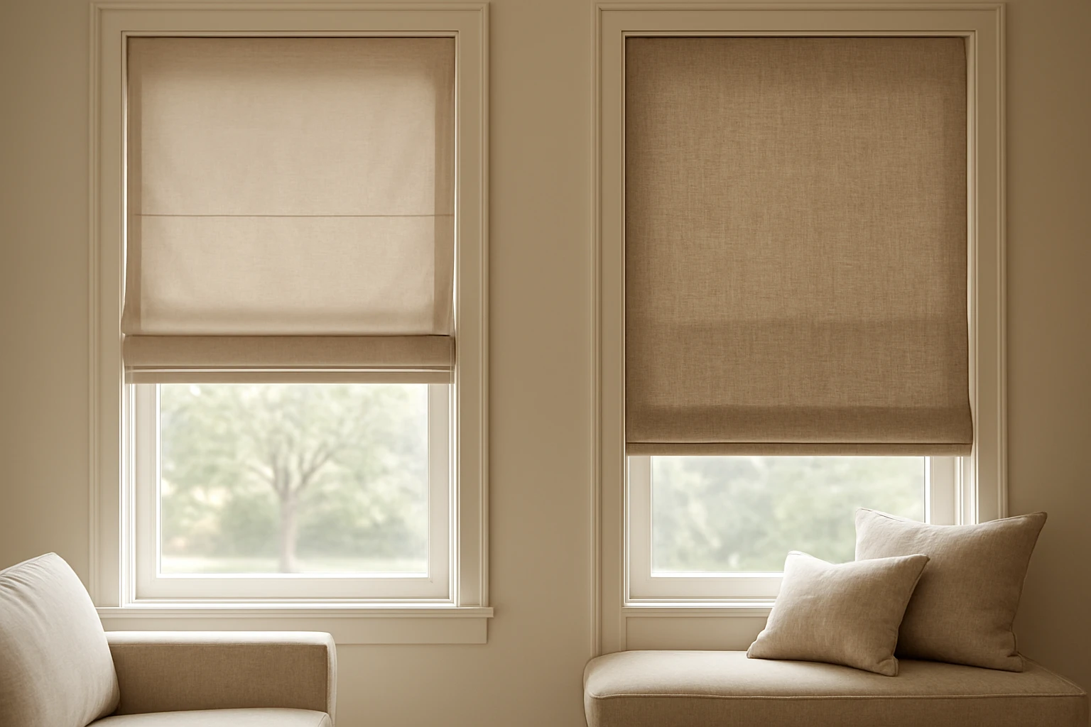 Roman shades ready made and custom